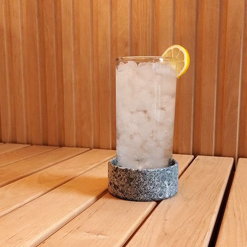 SaunaLife Coaster and Aroma Cup in Carelian Soapstone