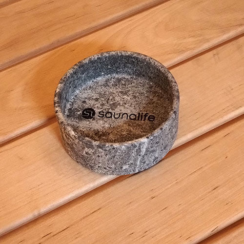 SaunaLife Coaster and Aroma Cup in Carelian Soapstone