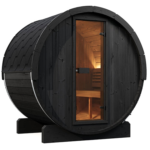 SaunaLife ERGO E6B Outdoor Barrel Sauna Kit | 3 Person Sauna - DIY, Paint Included
