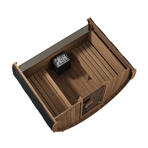 SaunaLife ERGO E6 Outdoor Barrel Sauna Kit | 3 Person Sauna