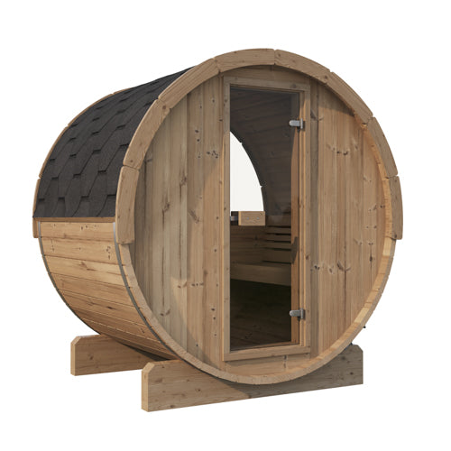 SaunaLife Model E6W Outdoor Barrel Sauna with Window