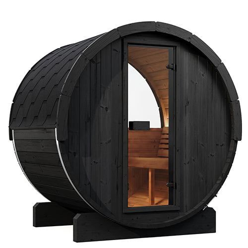 SaunaLife ERGO E6B Outdoor Barrel Sauna Kit | 3 Person Sauna - DIY, Paint Included