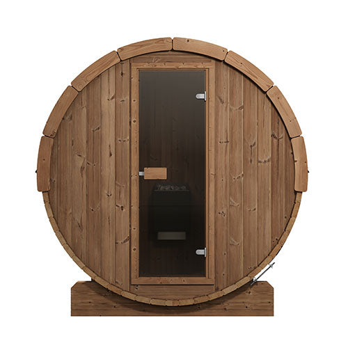 SaunaLife ERGO E7 Outdoor Barrel Sauna Kit | 4 Person Sauna