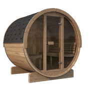SaunaLife Model E7G Barrel Sauna with Glass Front