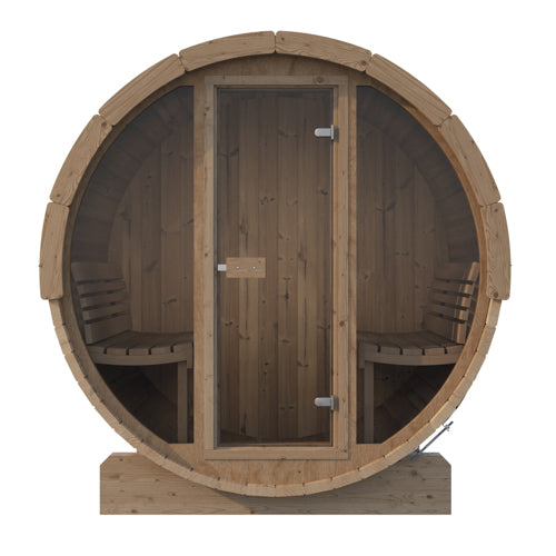 SaunaLife Model E7G Barrel Sauna with Glass Front