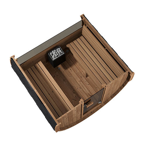 SaunaLife ERGO E7 Outdoor Barrel Sauna Kit | 4 Person Sauna