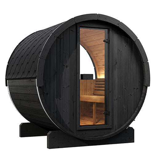 SaunaLife ERGO E7B Outdoor Barrel Sauna Kit | 4 Person Sauna - DIY, Paint Included