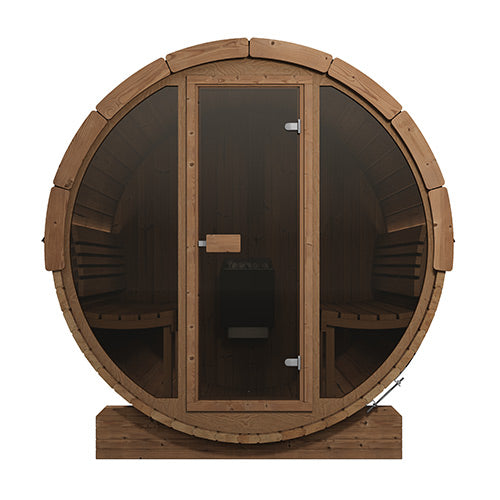 SaunaLife ERGO E8 Outdoor Barrel Sauna Kit | 6 Person Sauna