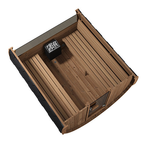SaunaLife ERGO E8 Outdoor Barrel Sauna Kit | 6 Person Sauna