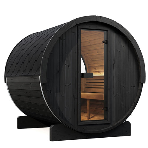 SaunaLife ERGO E8B Outdoor Barrel Sauna Kit | 6 Person Sauna - DIY, Paint Included