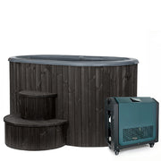 SaunaLife S2BC 1-Person Cold Plunge Tub and Chiller Heater Package, Black