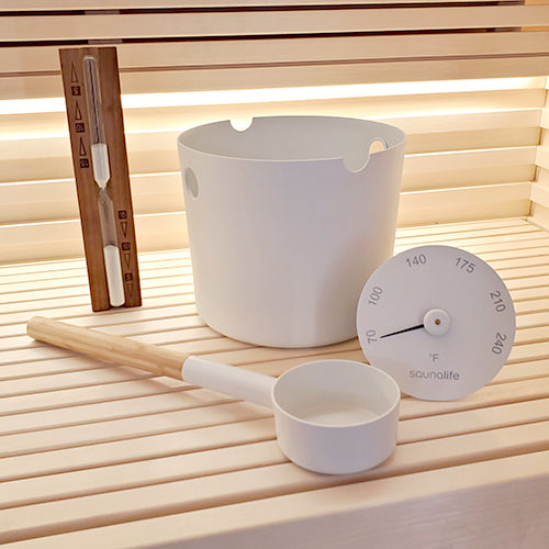 SaunaLife Bucket and Ladle Package 2 - White