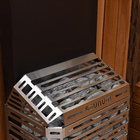 Saunum Air 5kW 240V Open Basket Electric Sauna Heater Package