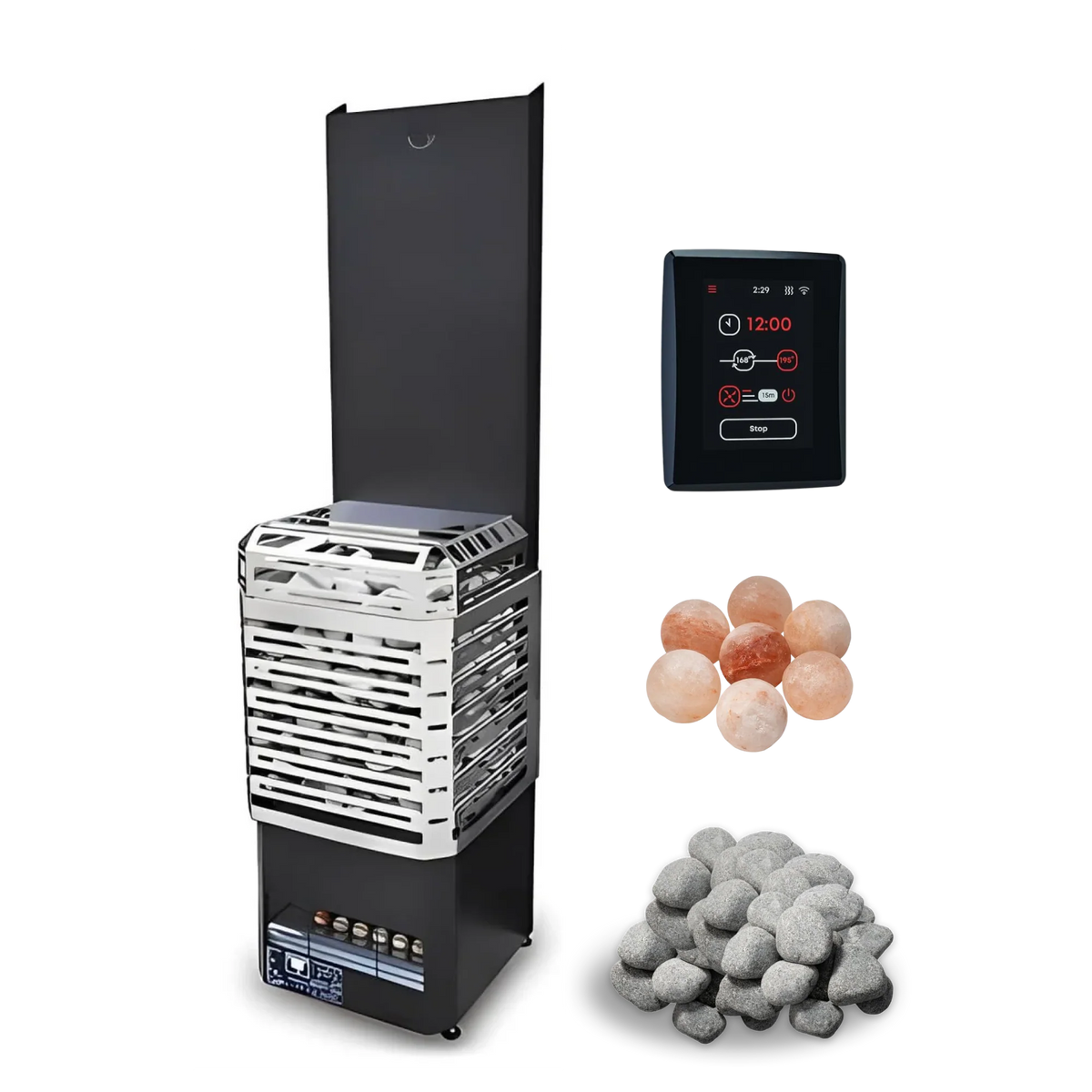 Saunum Air L 15kW 240V Open Basket Electric Sauna Heater Package