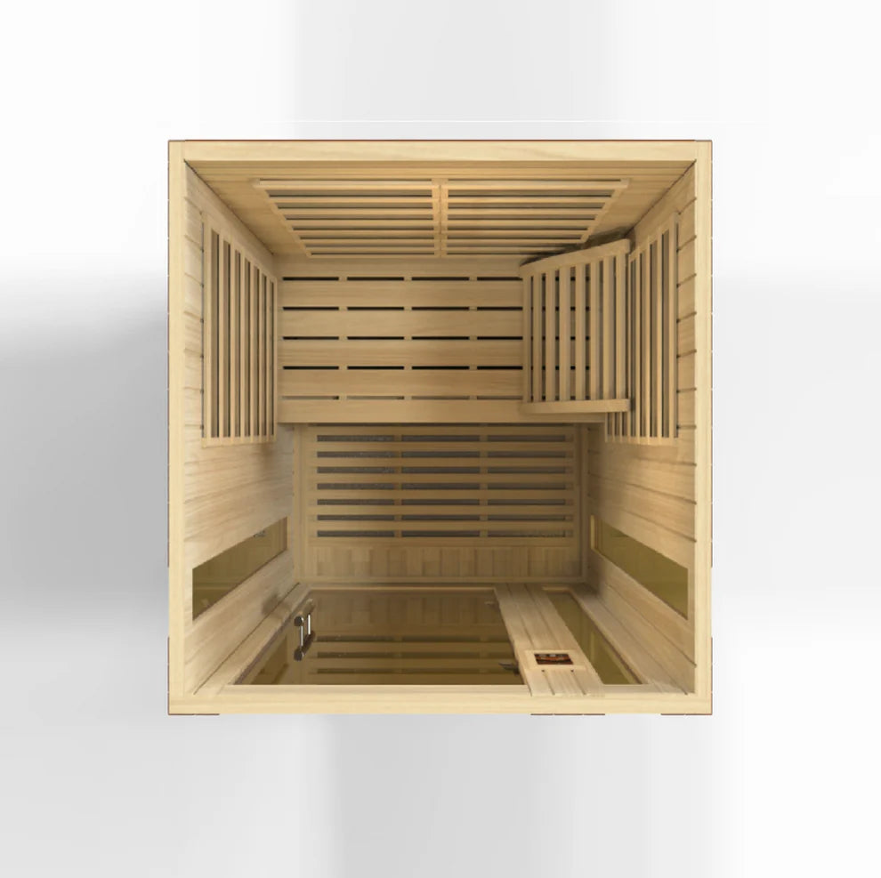 Golden Designs 2-Person Ergonomic Sauna Back Rest in Hemlock Wood