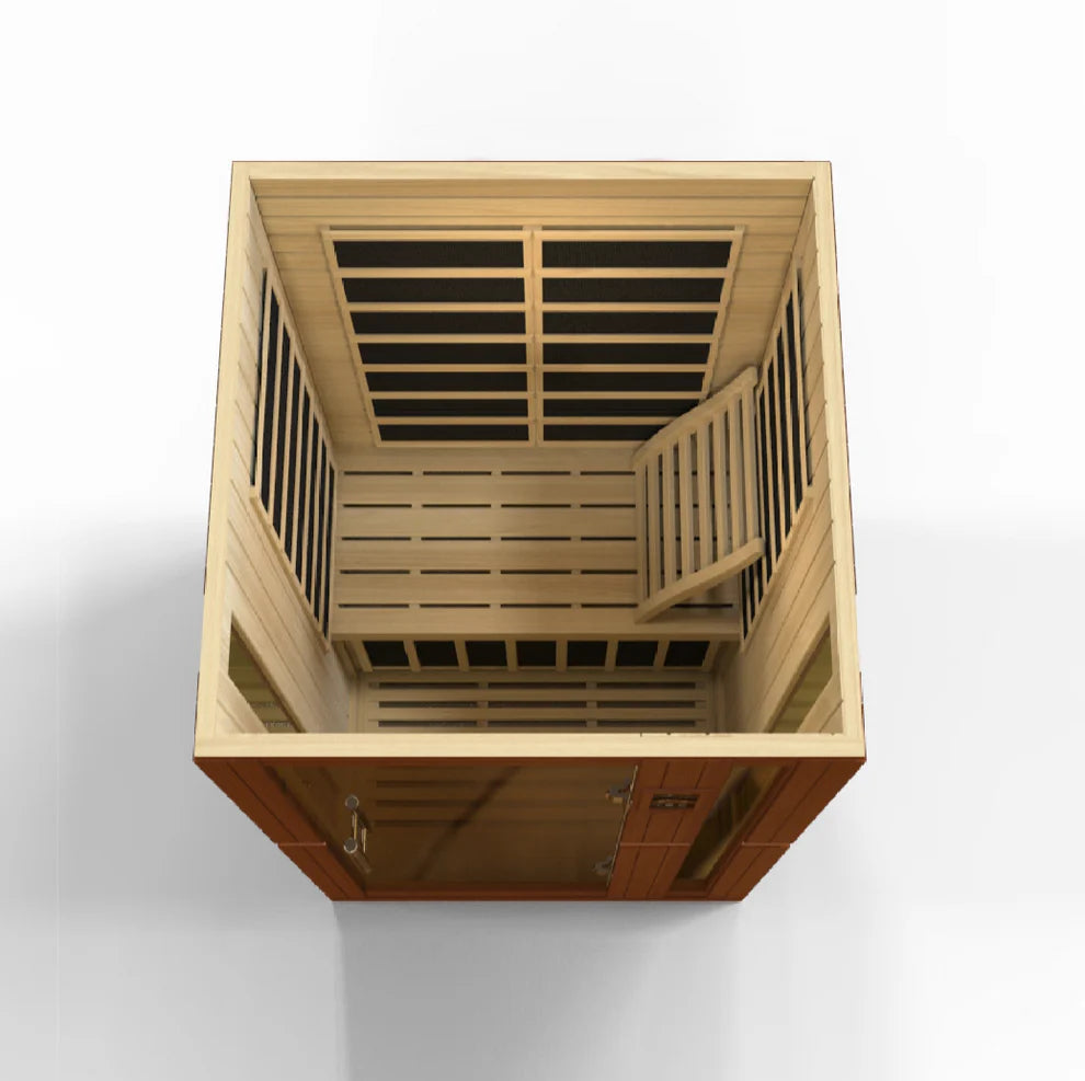 Golden Designs 2-Person Ergonomic Sauna Back Rest in Hemlock Wood