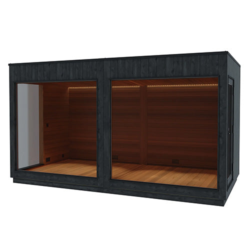 ThermaSol Nordic Misty Lounge XL 2-Entrances Outdoor Sauna Cabin - 1 Door