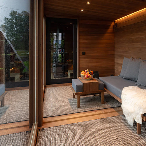 ThermaSol Nordic Misty Lounge XL 2-Entrances Outdoor Sauna Cabin - 2 Doors