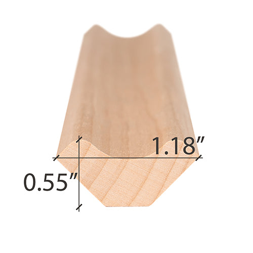 PROSAUNAS Alder 1X2 Inside Corner Trim SI