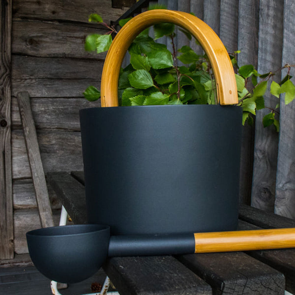 KOLO Sauna Bucket With Curved Handle and Ladle