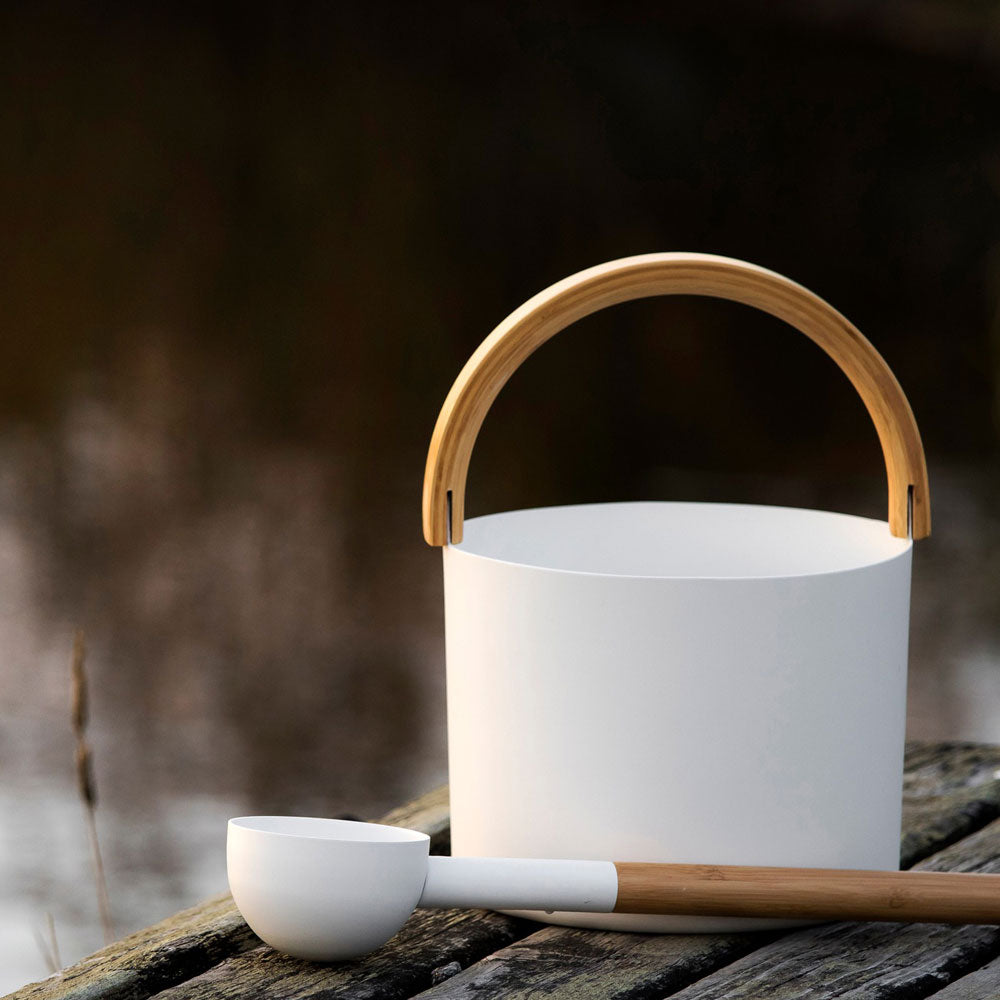 KOLO Sauna Bucket With Curved Handle and Ladle
