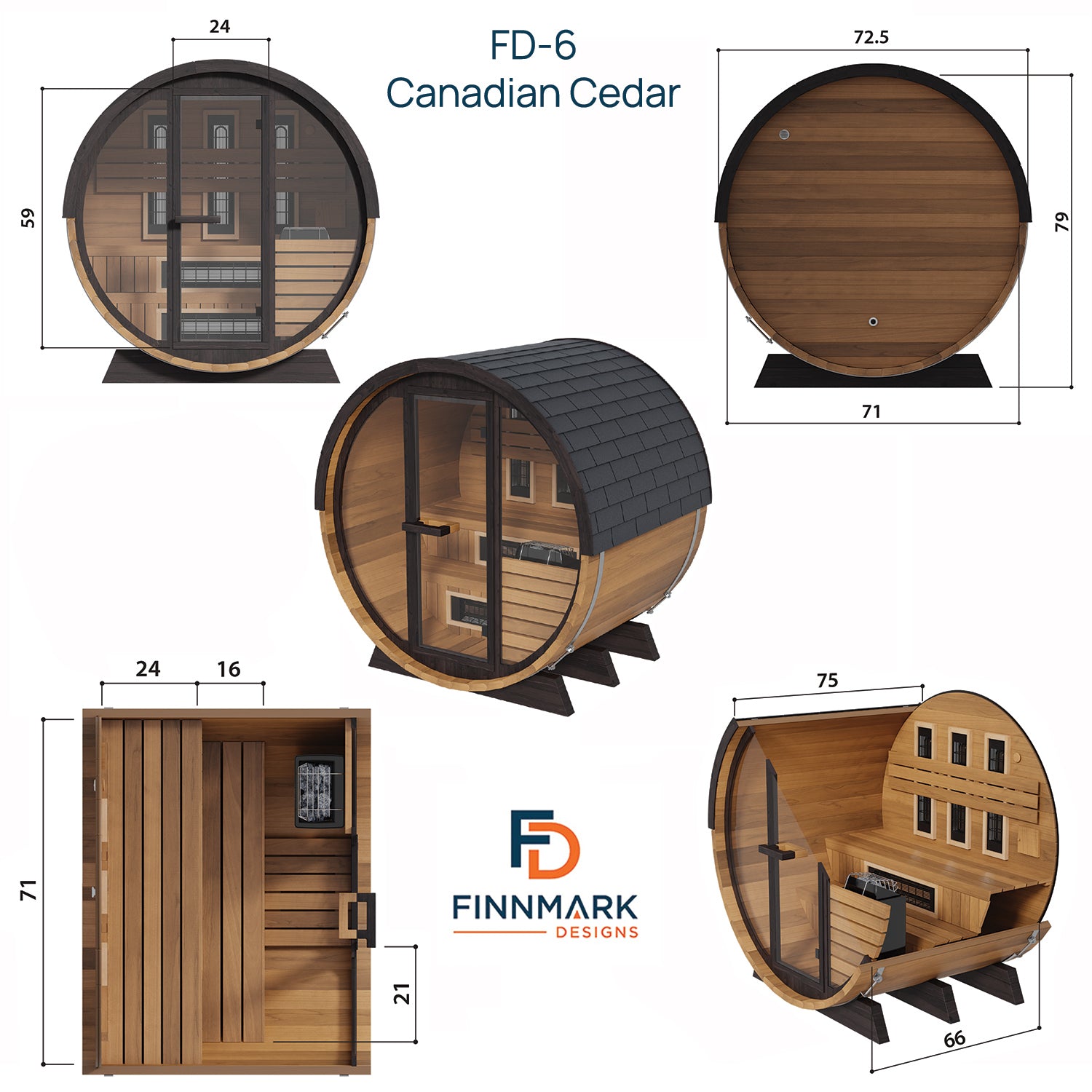 Finnmark FD-6 Infrared & Steam Barrel Sauna