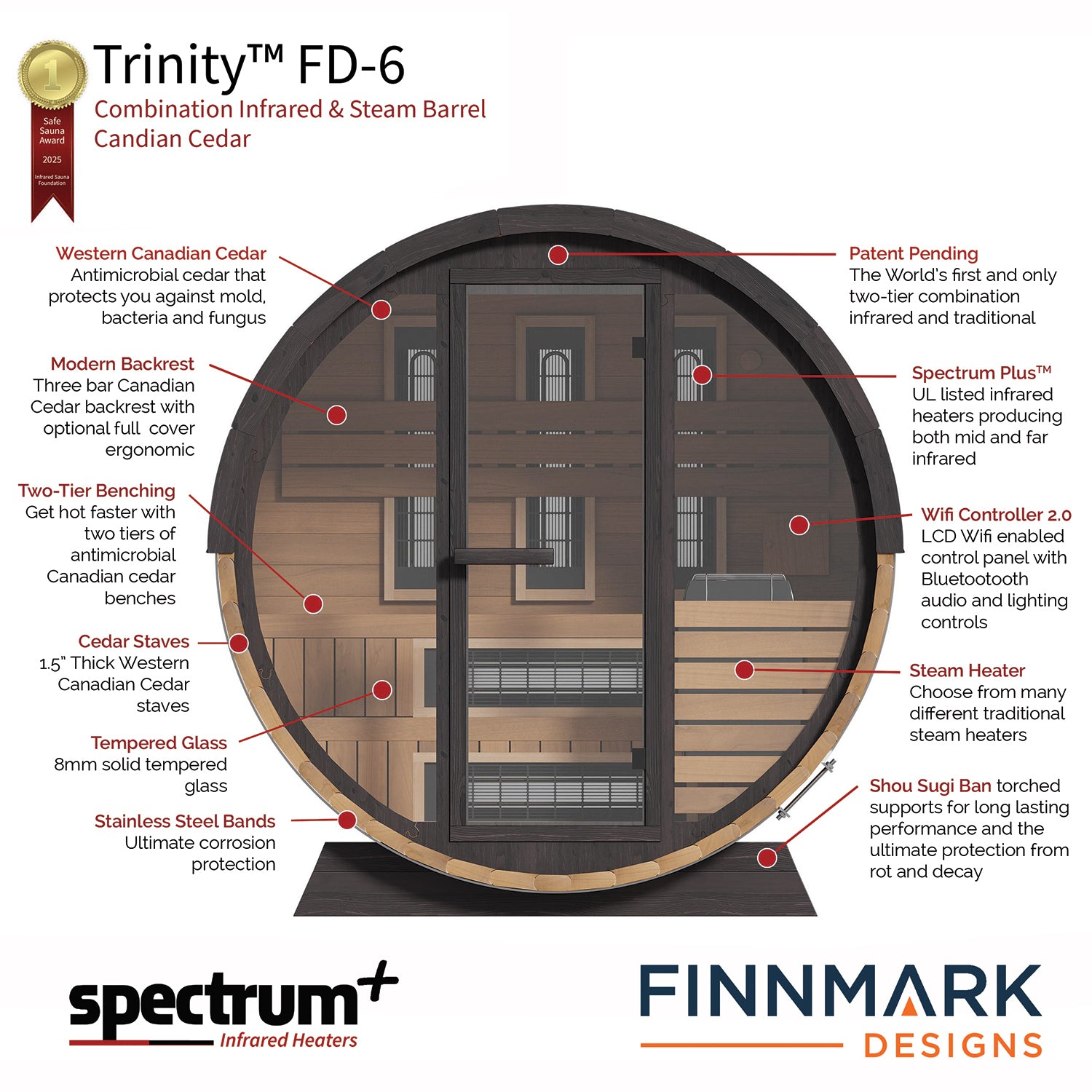 Finnmark FD-6 Infrared & Steam Barrel Sauna
