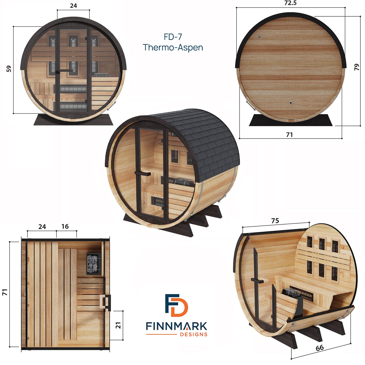 Finnmark FD-7 Infrared & Steam Barrel Sauna
