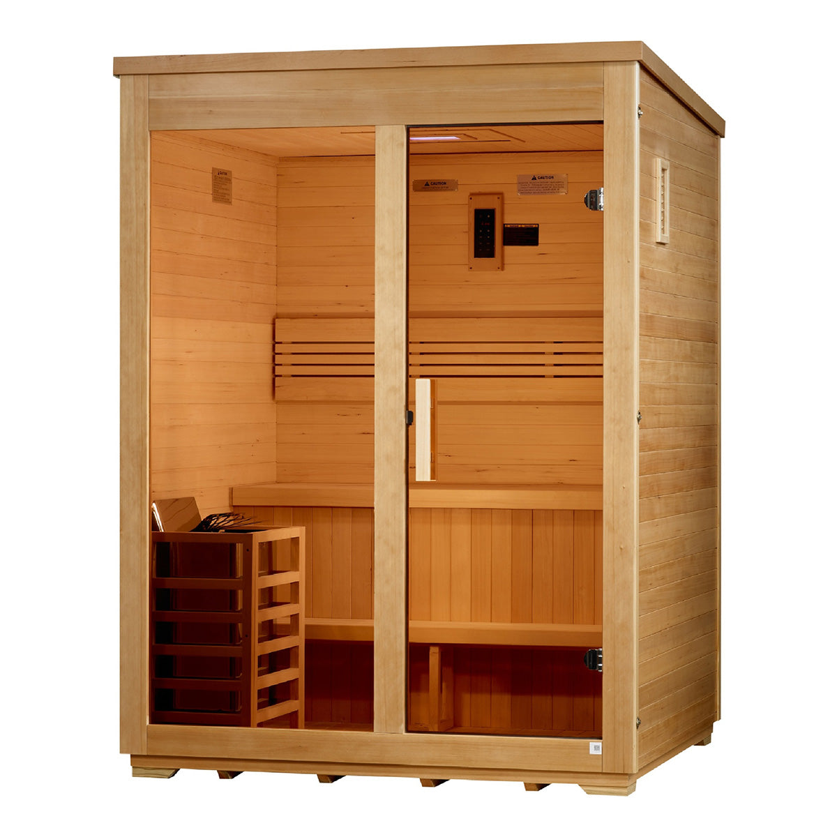 Golden Designs Arlberg 3 Person Traditional Outdoor Steam Sauna - Flat Roof