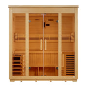 Golden Designs Vorarlberg 5 Person Traditional Outdoor Sauna - Flat Roof