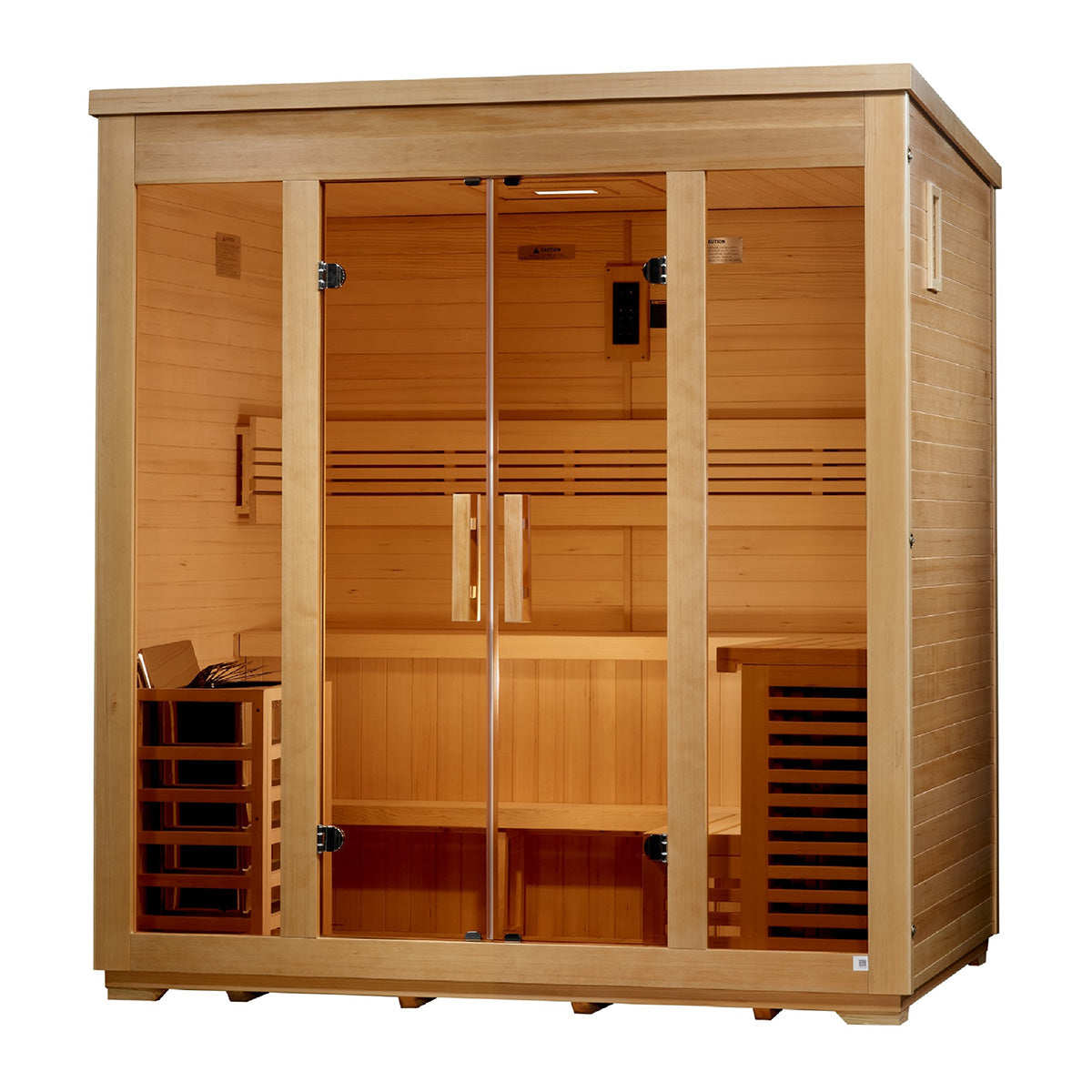 Golden Designs Vorarlberg 5 Person Traditional Outdoor Sauna - Flat Roof