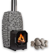 HUUM HIVE FLOW LS 9.8kW Wood Burning Sauna Stove with Firebox Extension Package