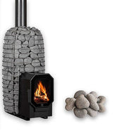 HUUM HIVE FLOW MINI LS 8.5kW Wood Burning Sauna Stove with Firebox Extension Package
