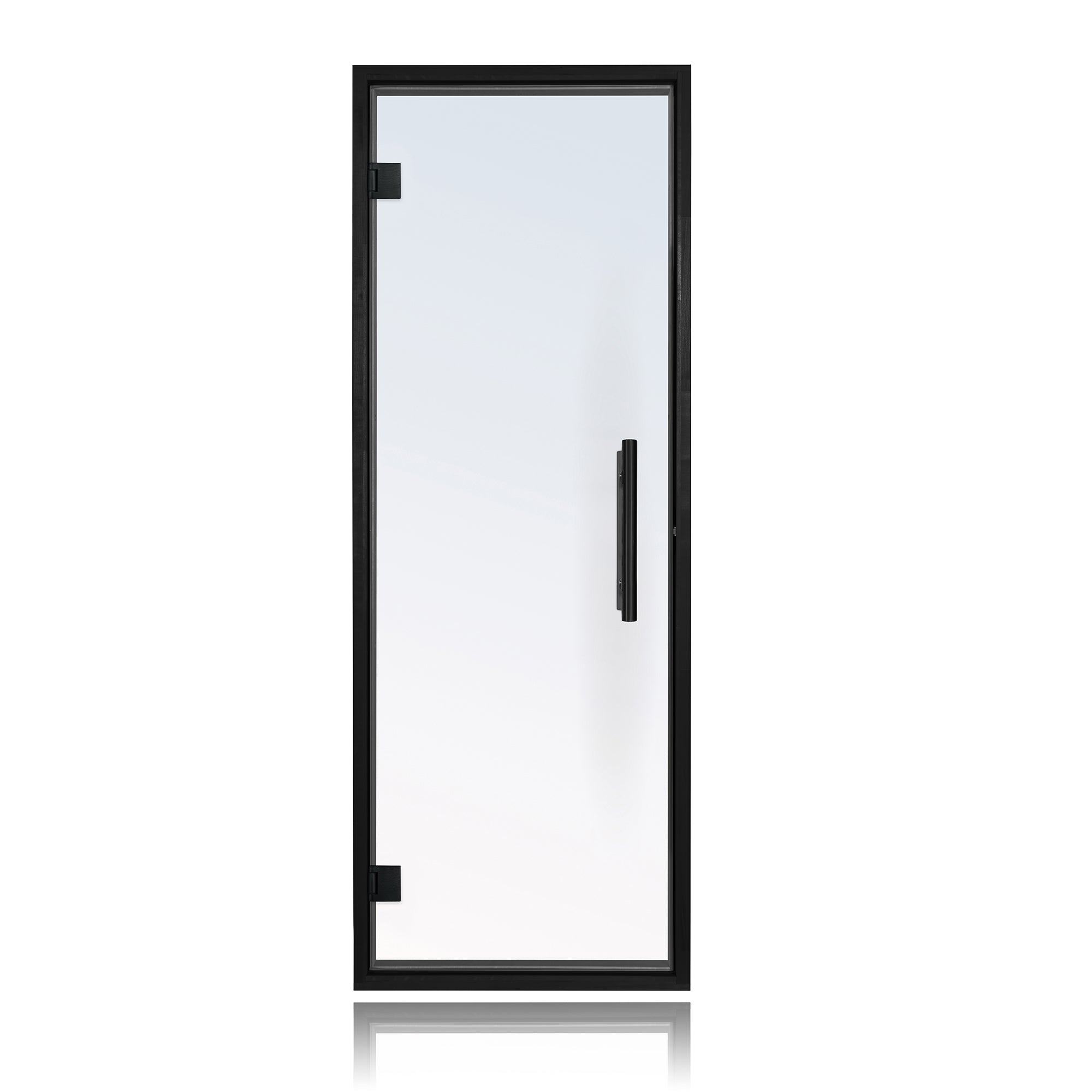 PROSAUNAS Prehung Clear Glass Sauna Door, Black Alder Frame 24x73