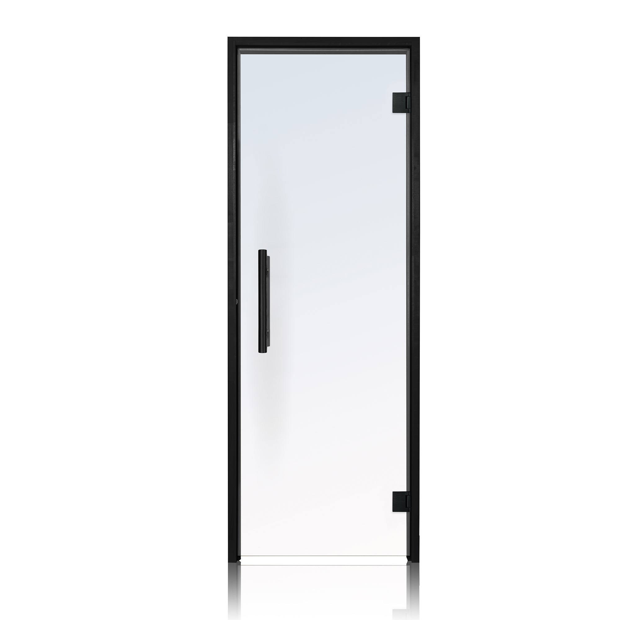 PROSAUNAS Prehung Clear Glass Sauna Door, Black Alder 24x81